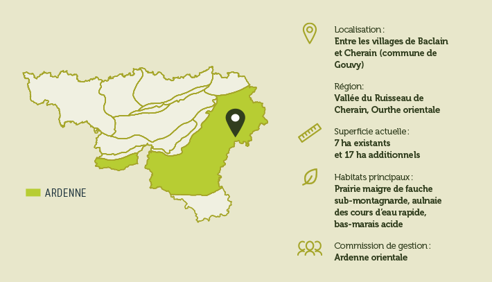 Carte réserve naturelle Baclain Cherain (Gouvy)