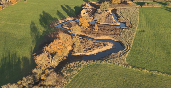 Tracé de l'Eau Blanche après reméandration