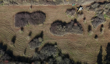 Vue aérienne d'une réserve en cours de restauration